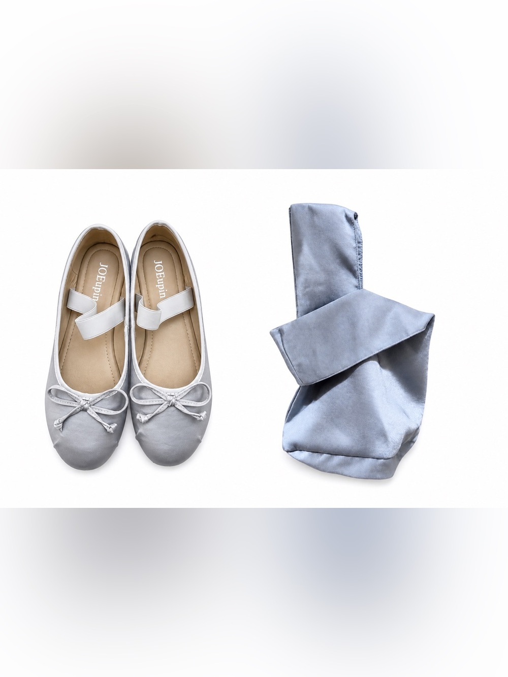 Bundle: Light Blue Ballet Flats & Matching Shoulder Bag Women’s NWOT Size 8